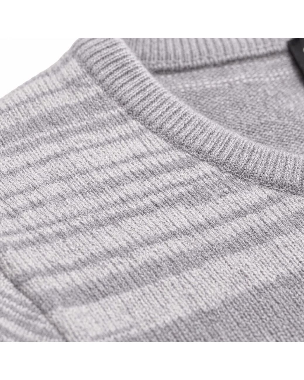 SEREN LONDON Gray Stripe Crewneck Wool Jumper for men