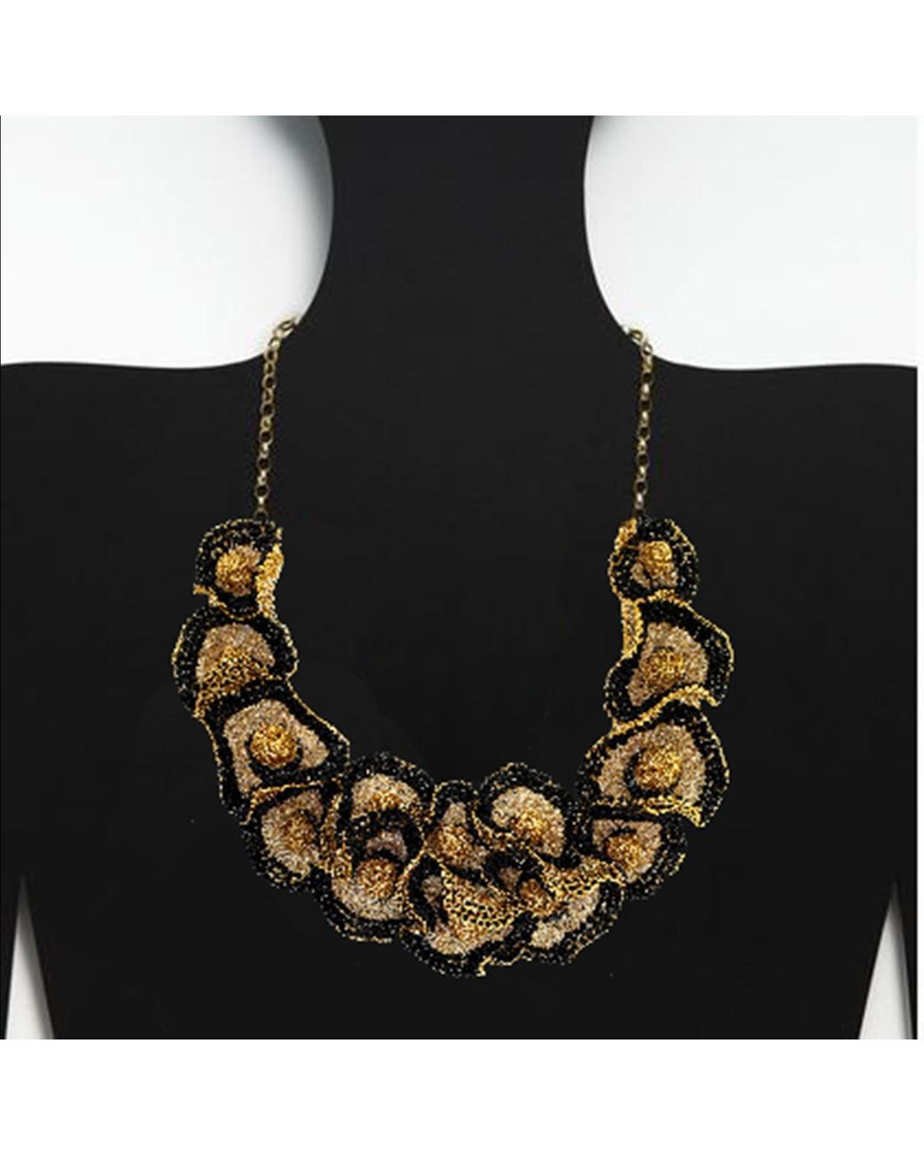 Lavish by Tricia Milaneze Black Mix Buttercup Crystal Handmade Necklace