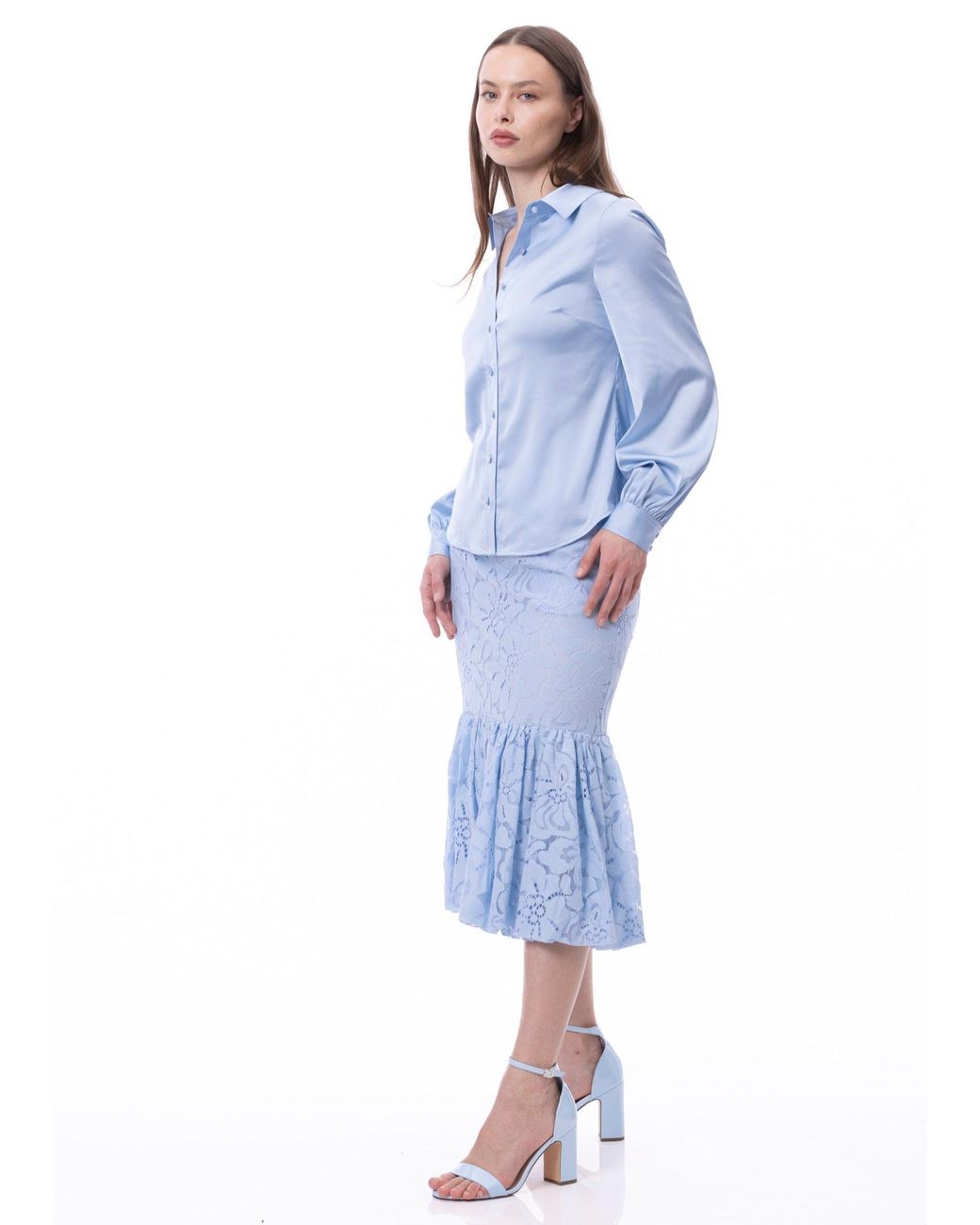 Carloslines Blue Button Down Long Sleeve Shirt
