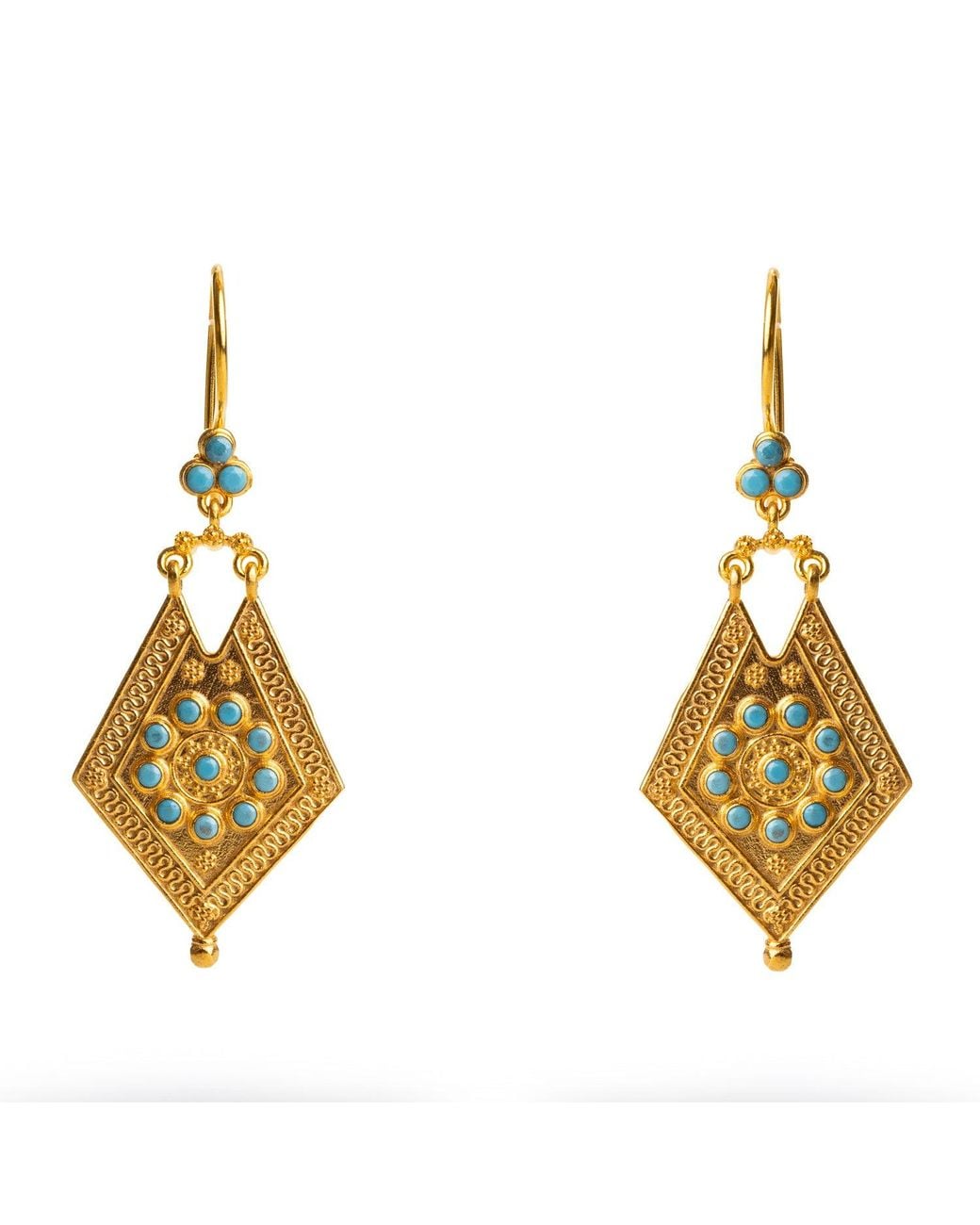 Ebru Jewelry Metallic Vintage Style & Design Dangle Earrings