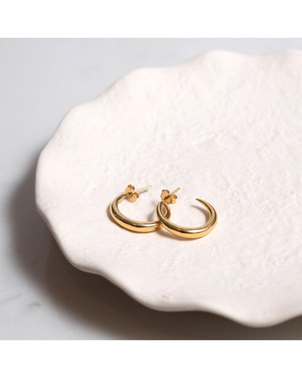 Auree Jewellery Metallic Alta Gold Vermeil Crescent Shaped Hoops