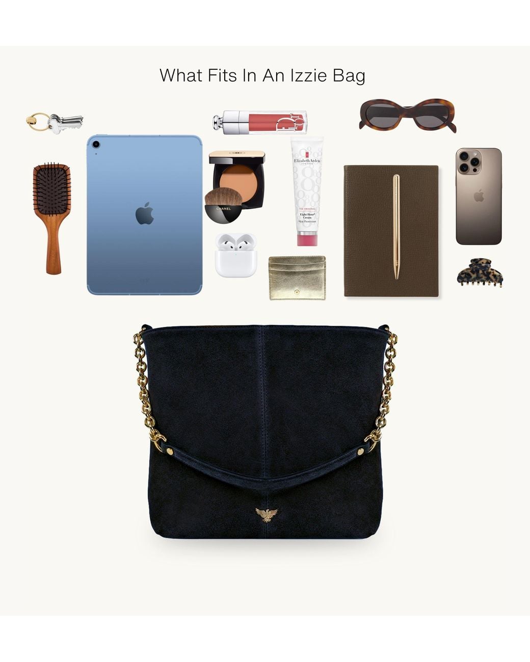 Apatchy London Black The Izzie Suede Bag