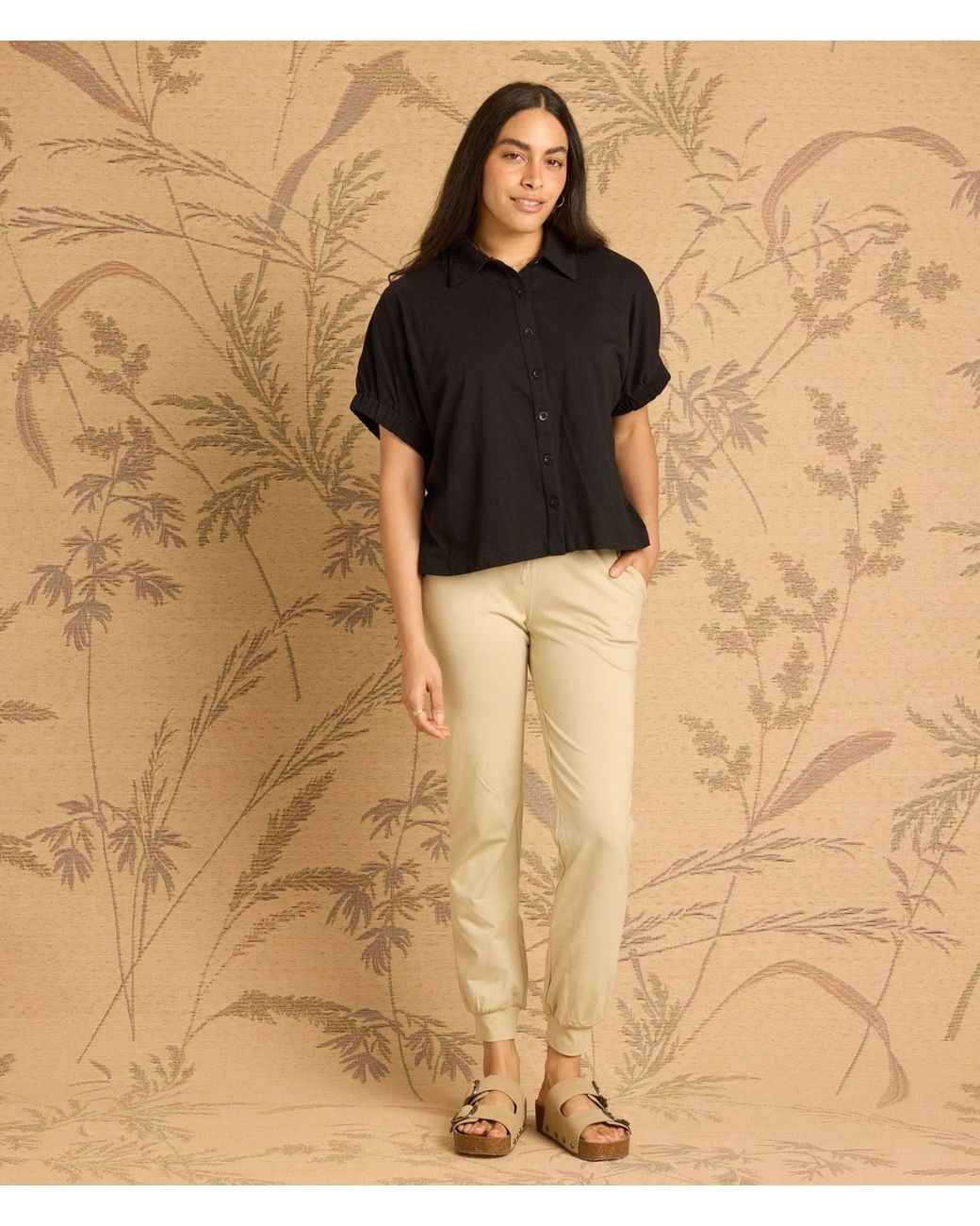 Known Supply Natural Neutrals Drawstring Cotton Joggers