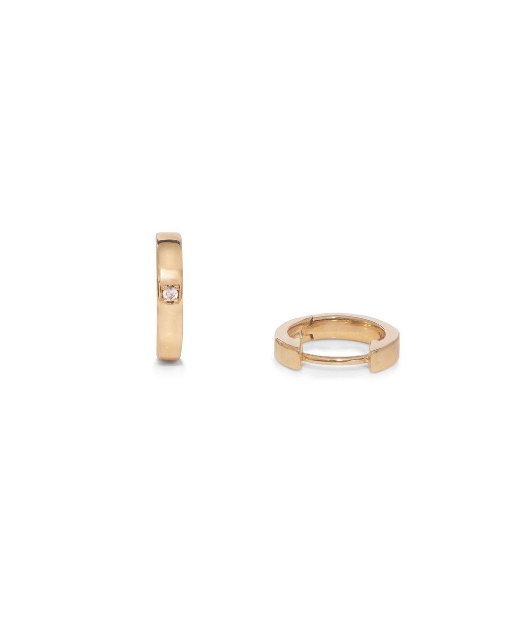 Kaizarin Metallic Single Diamond Huggie Hoop