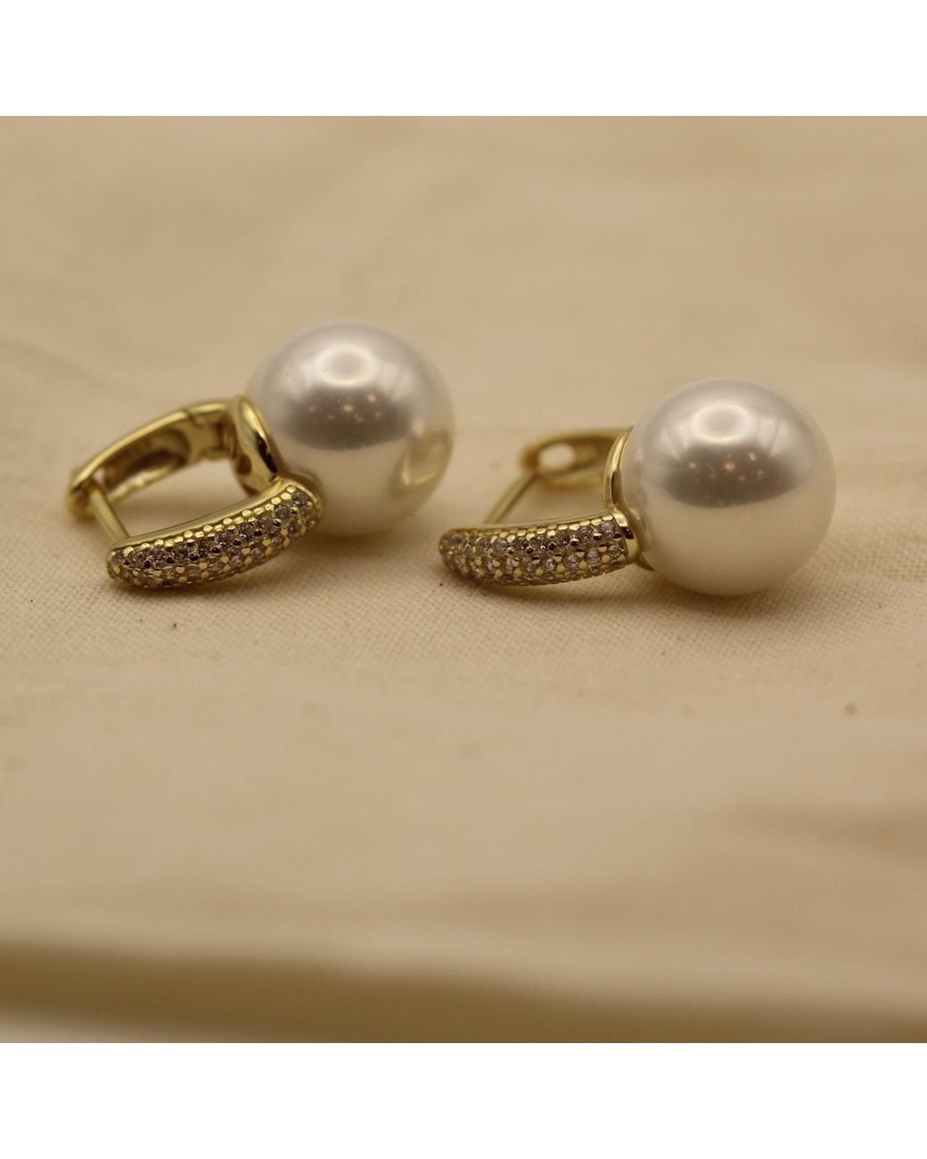 VicStoneNYC Fine Jewelry Metallic Pearl Hoop Earrings