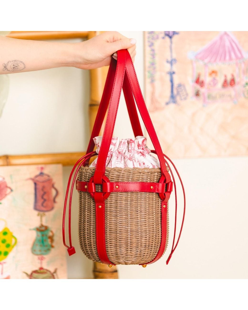 L’orangerie D’isabella Red Berry Picking Bag