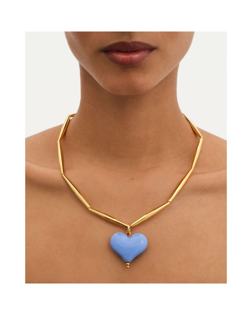 Tohum Design Metallic Cuore Necklace – Cornflower