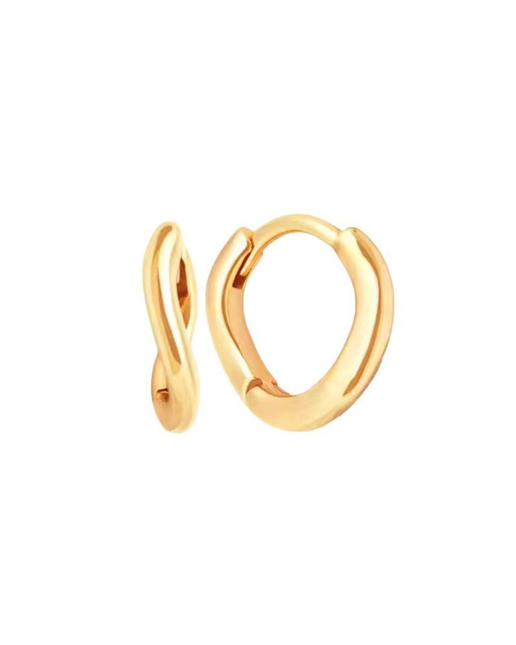 Nazzar Metallic Slim Wave Huggies Earrings