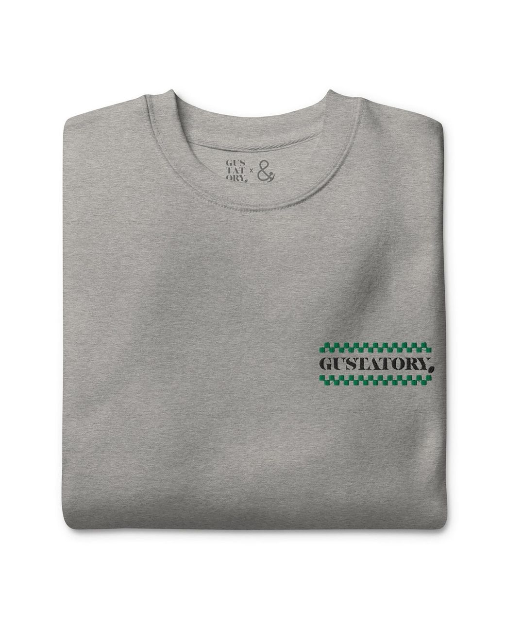 Anchor and Crew Gray Heather Gustatory Have A Good Day Cotton Blend Embroidered Sweatshirt