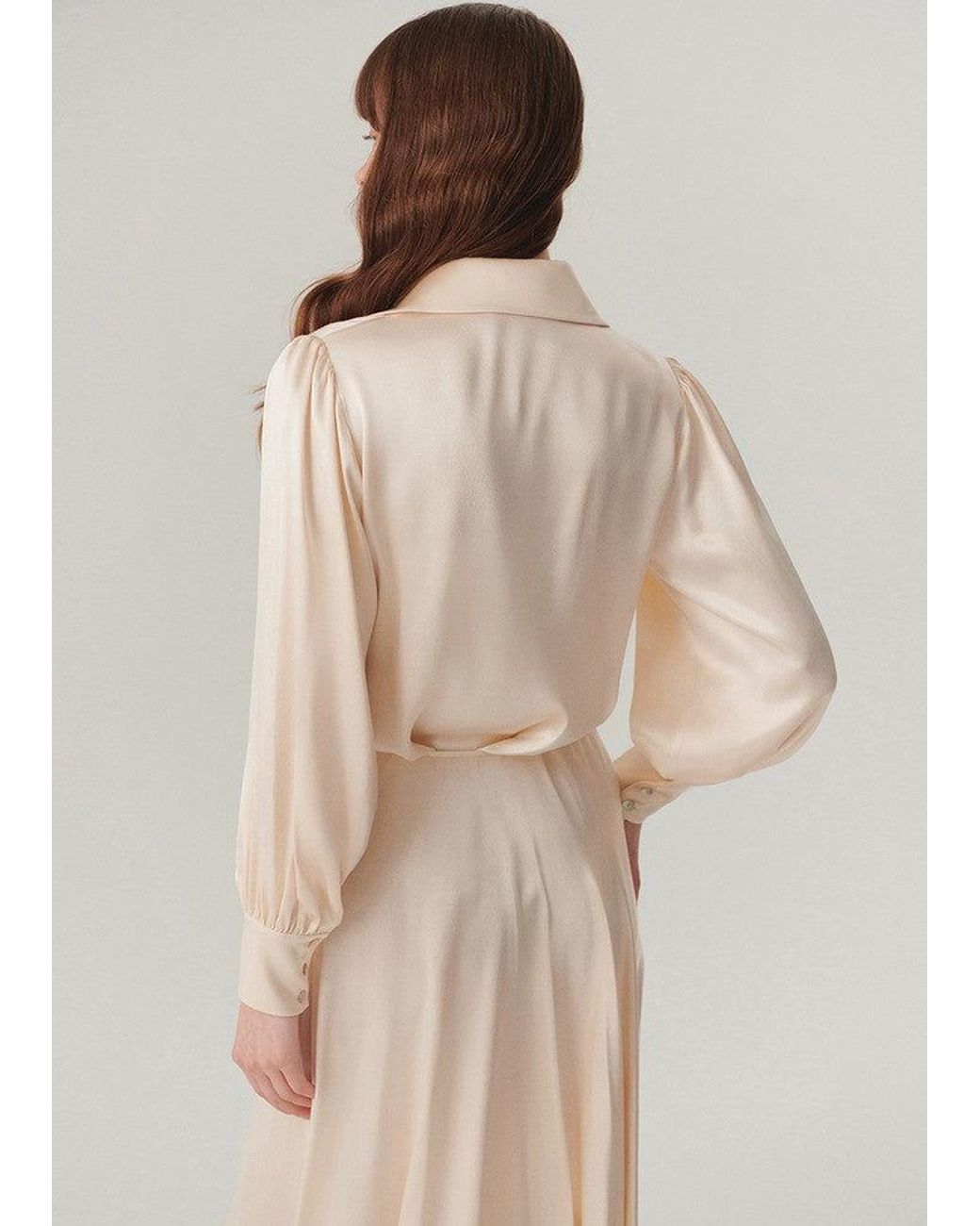Exquise Natural Neutrals Regular Fit Satin Shirt