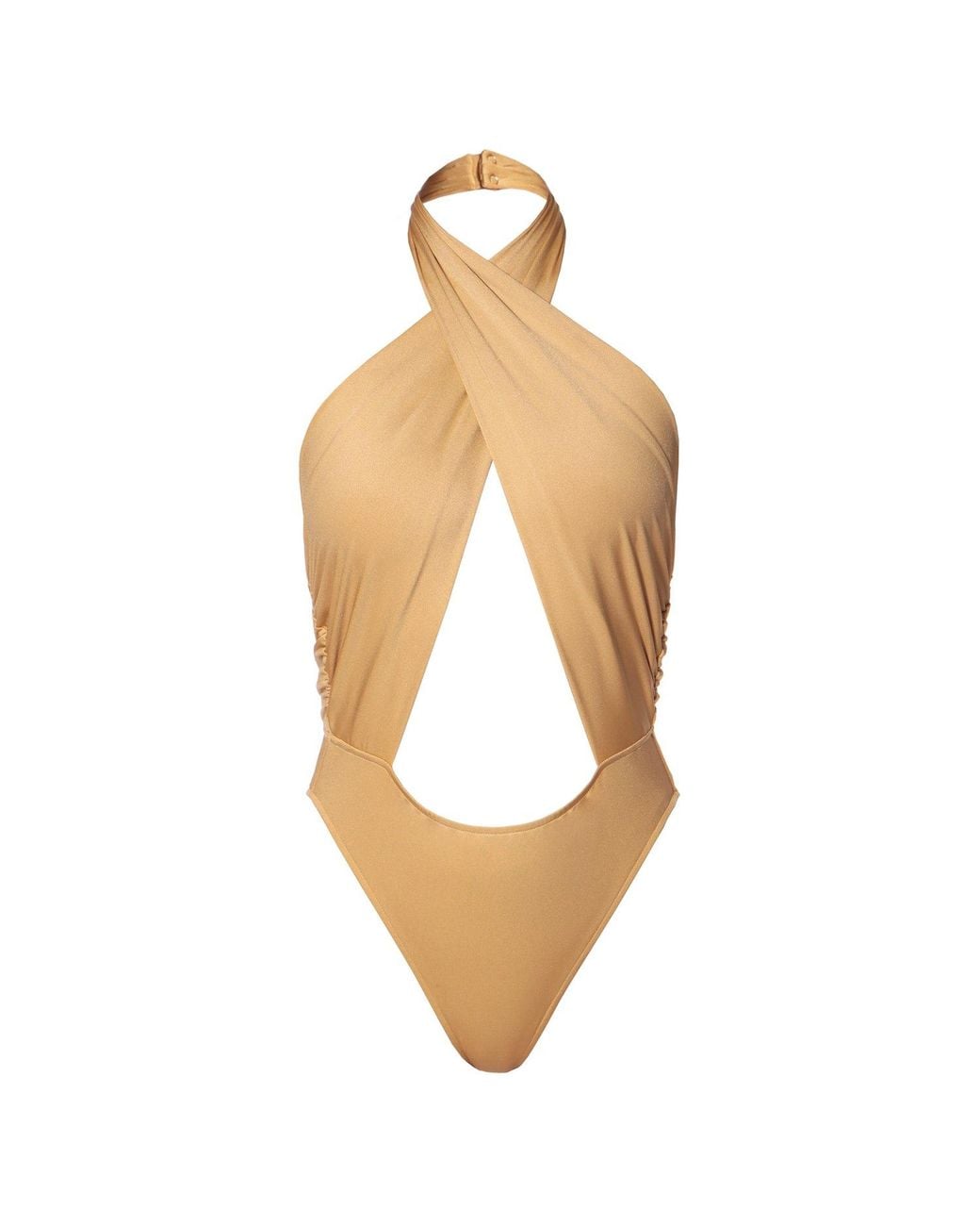 AGGI by HALEWSKI White Liv Body Suit With Open Back