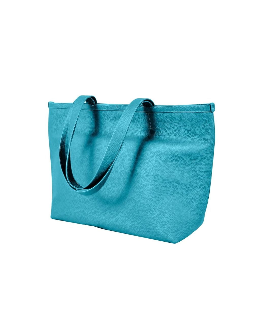 godi. Blue The Eva Handmade Leather Tote Bag