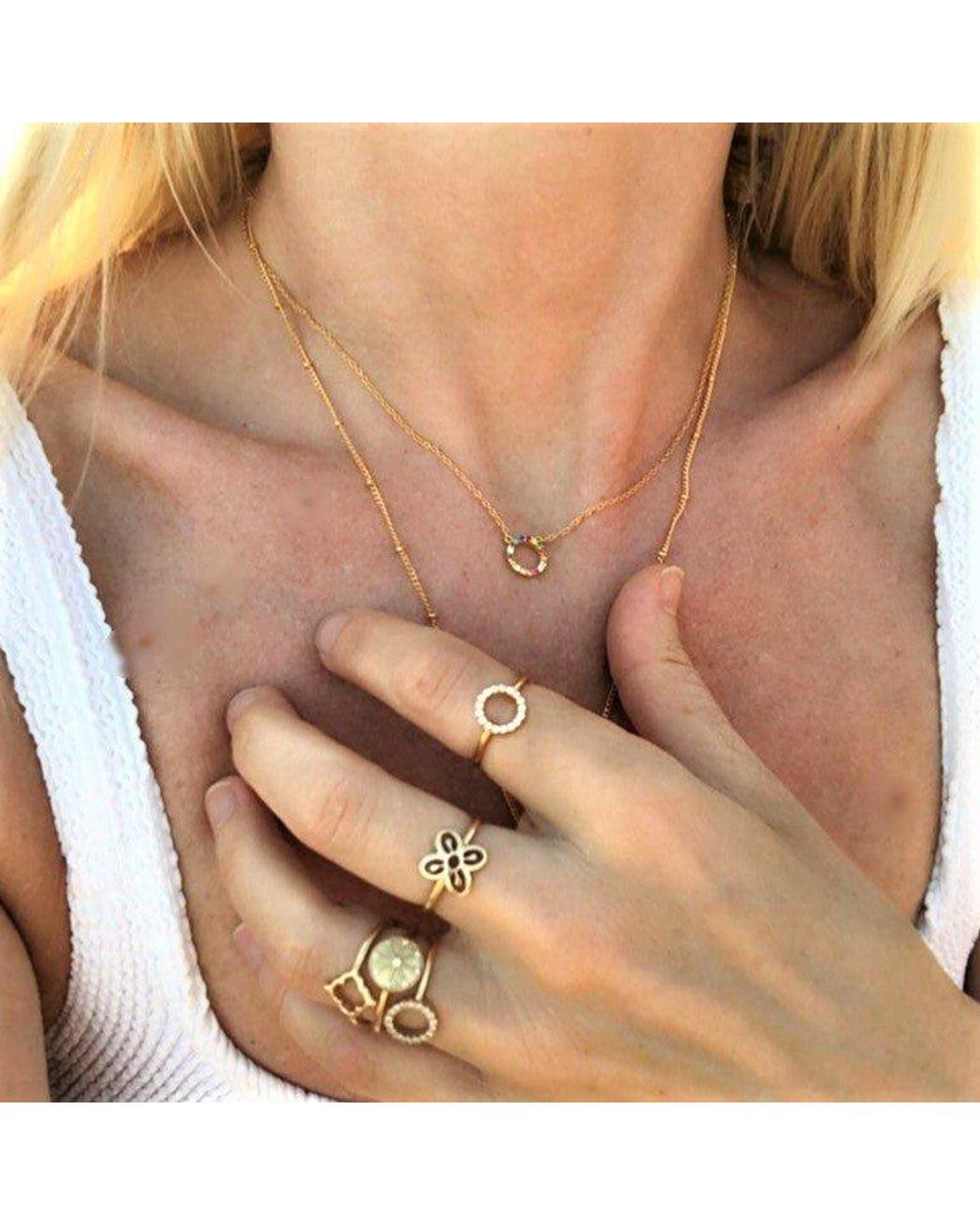 With Love Darling Metallic Circle Ring