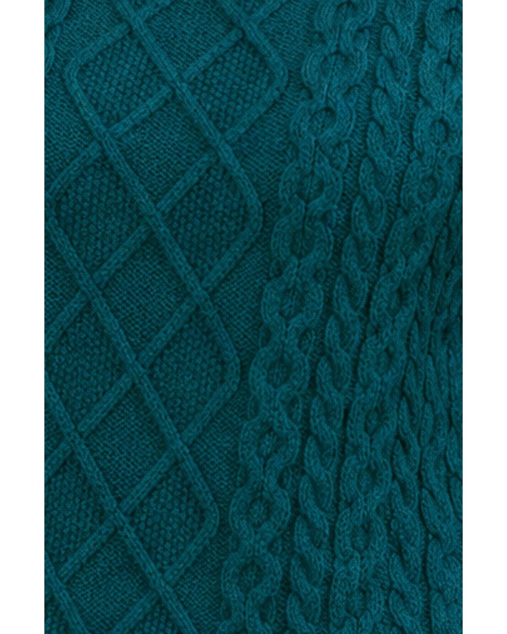 Yumi' Green Cable Knit Roll Neck Jumper