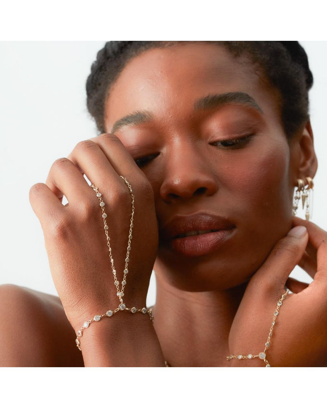 La Soula Jewelry Metallic Neutrals Soraya Hand Chain