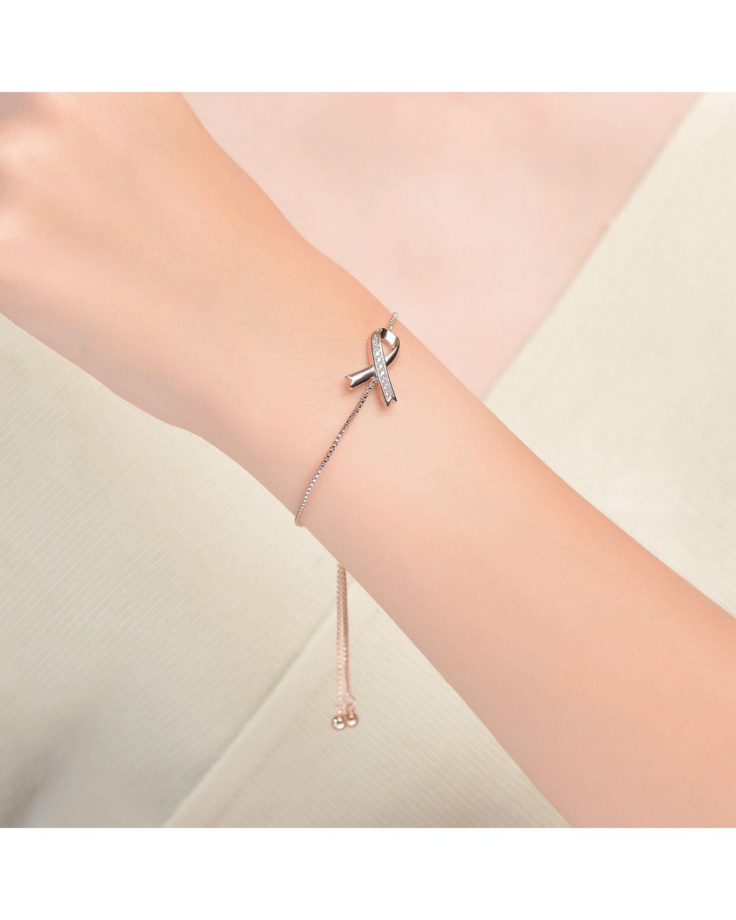 Genevive Jewelry Metallic Rose Rachel Glauber Stunning Teens-Young Adults Rose Plated Infinity Love Adjustable Bracelet