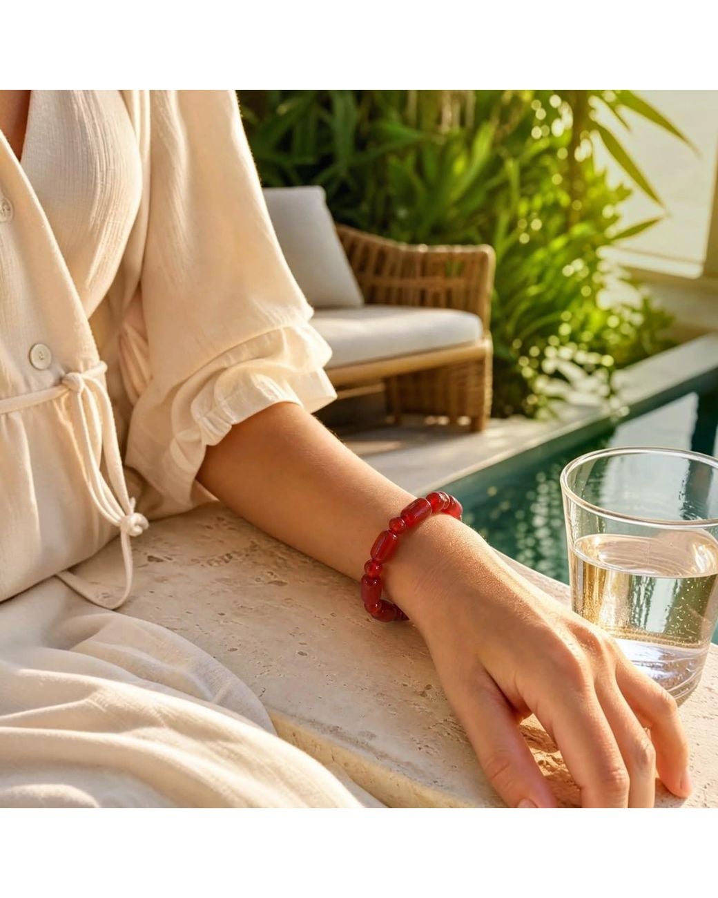 ORIGIN OF HEARTS Red Solara Bracelet – Natural Agate Gemstone Bracelet