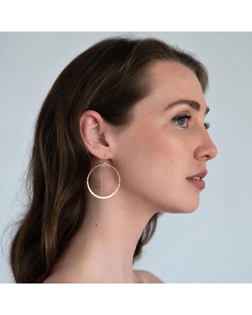 Heather Hawkins Jewelry Metallic Flat Hoop Threader Earrings