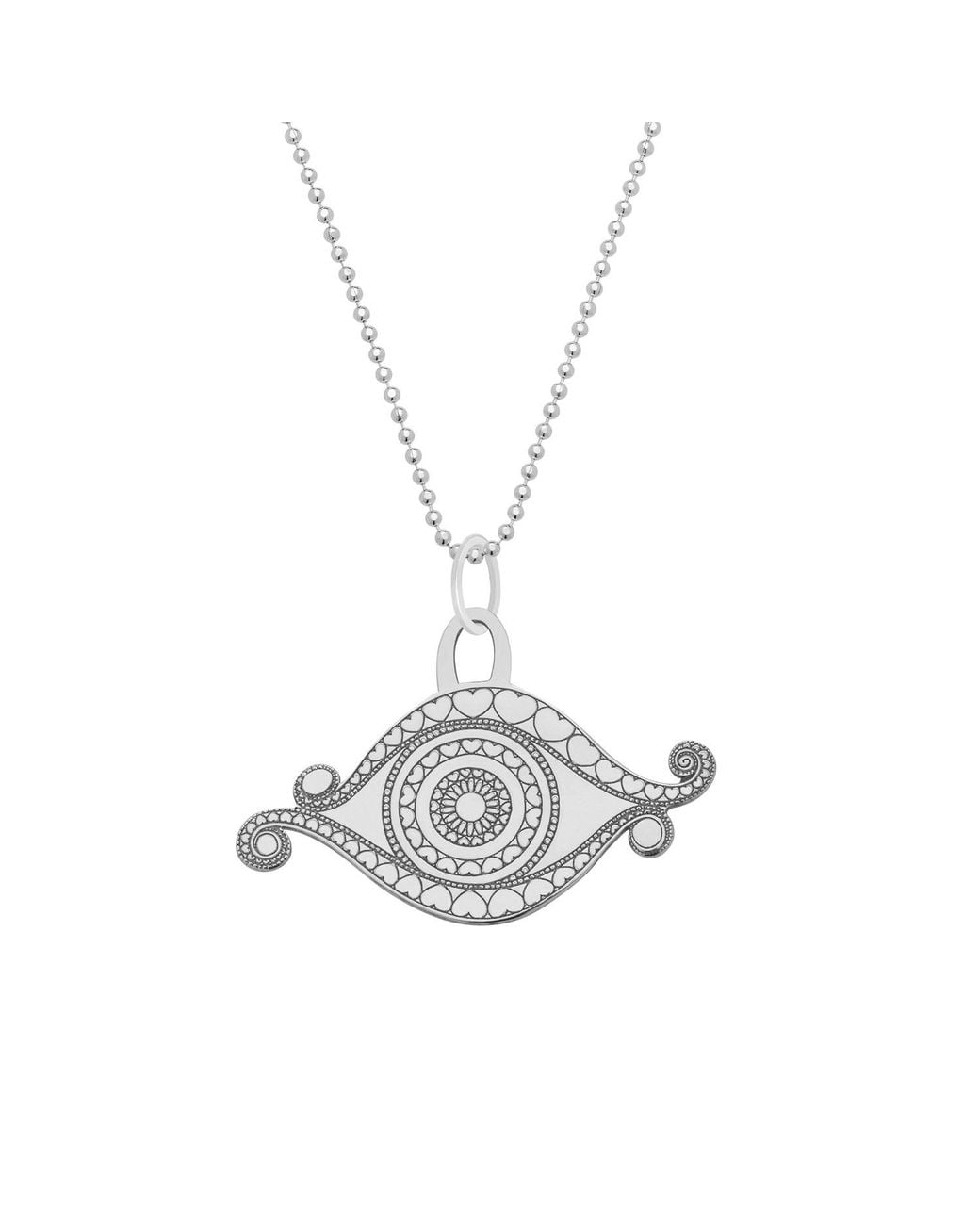 CarterGore Metallic Medium Evil Eye Pendant Necklace
