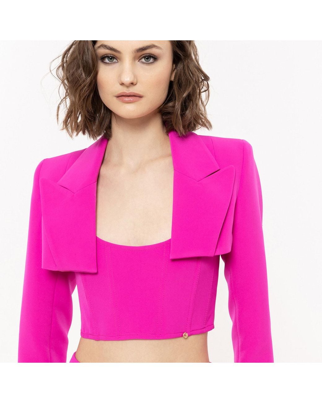 Nissa Pink Cropped Blazer