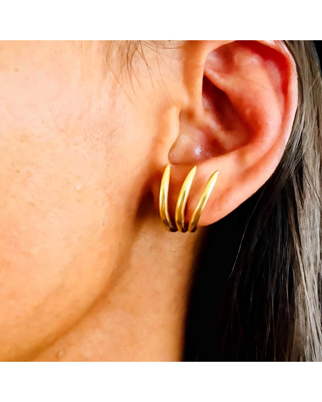 Aki Roc Jewelry Metallic Triple Hug Earrings