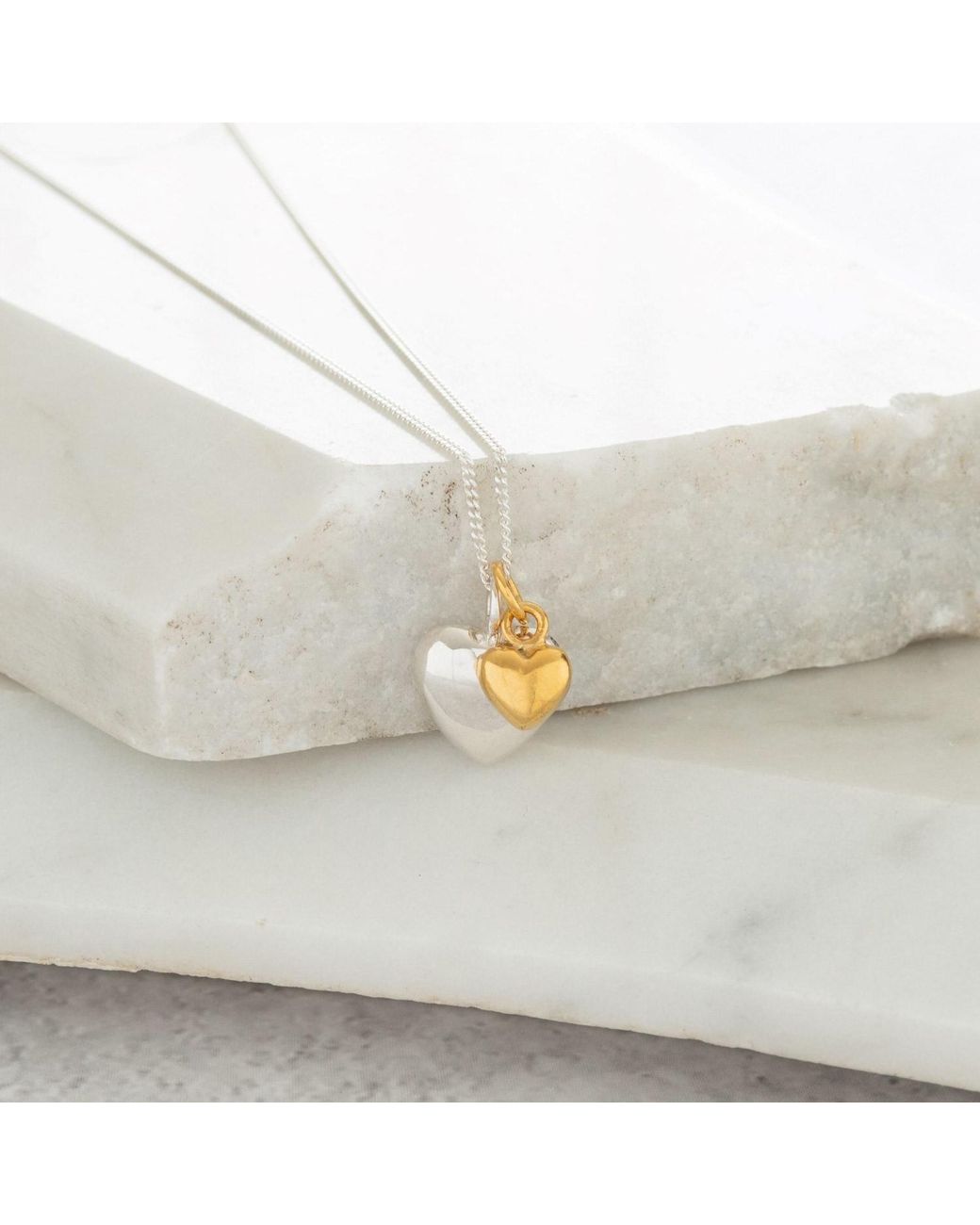Lime Tree Design Metallic Double Heart Necklace