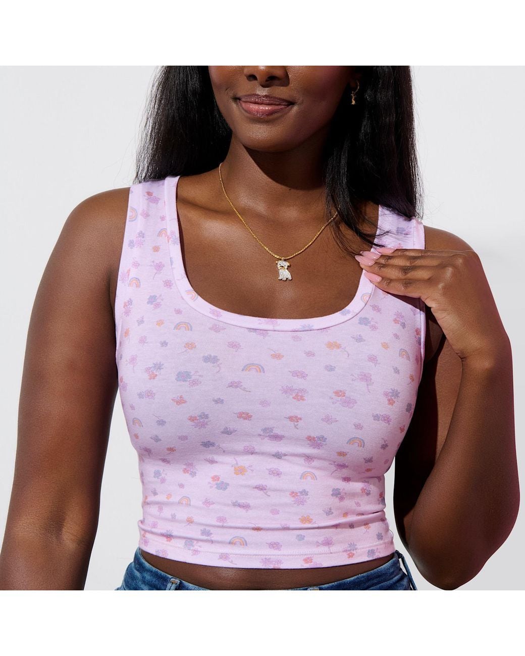 Cloud Haven Pink Ditsy Floral Tank