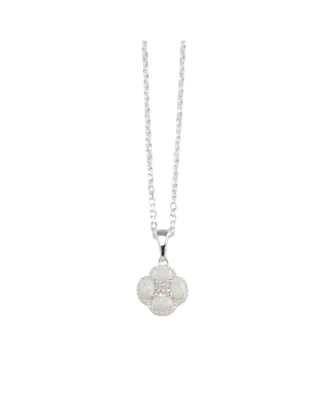 Von Treskow Metallic Czelline Opal Clover Belcher Necklace