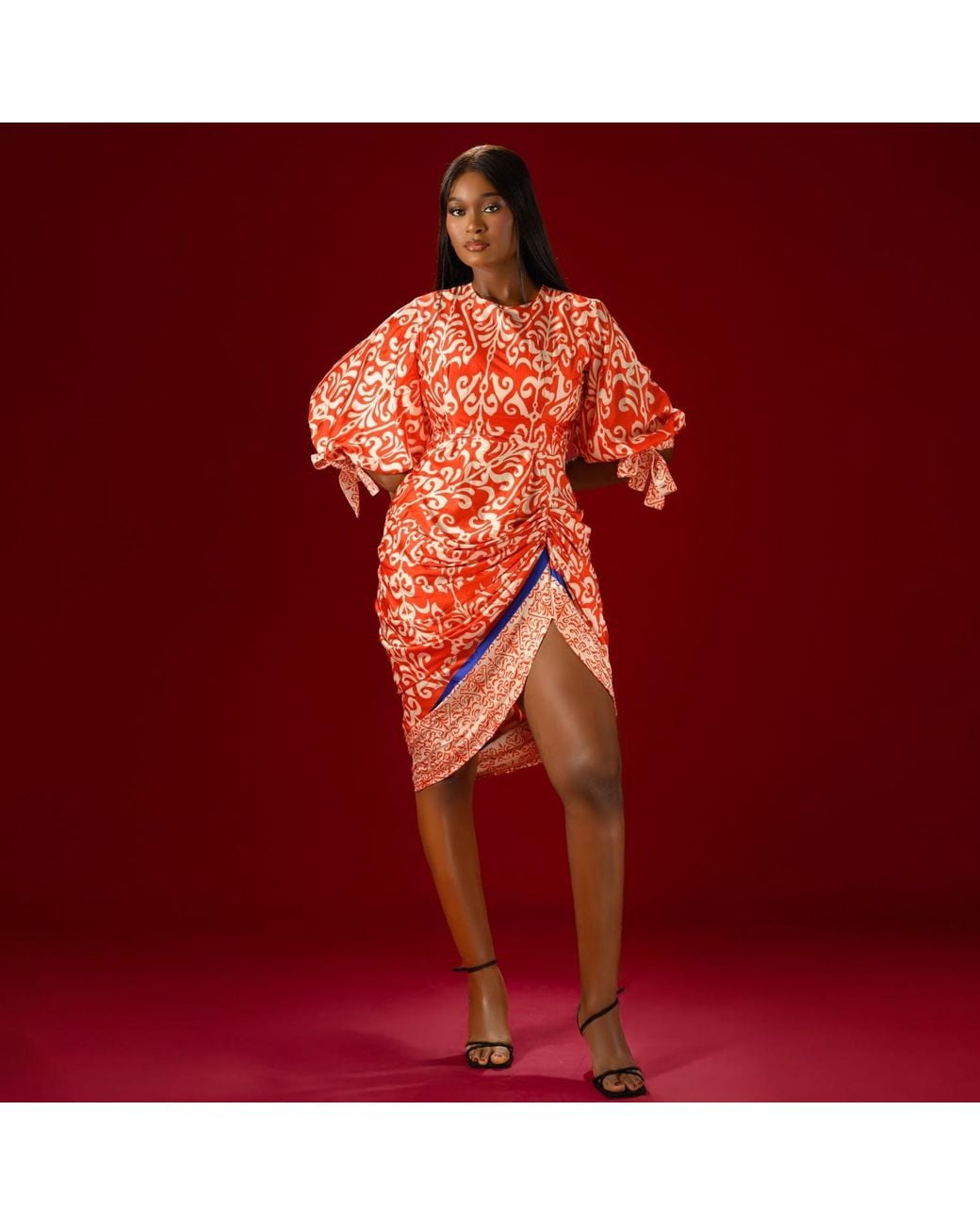 Freak Vault Red Vermillion Drape Dress