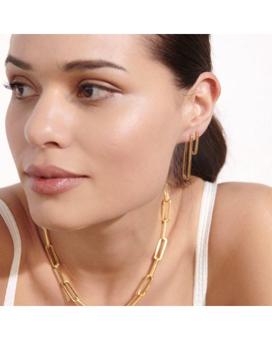 With Love Darling White Mia Long Link Earrings
