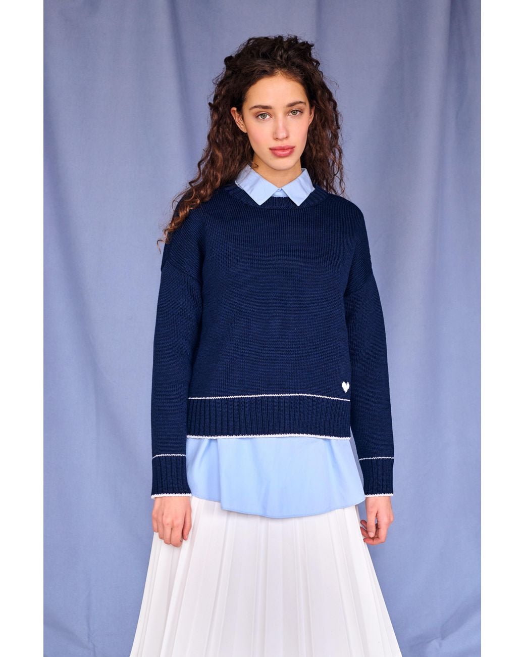 Gigi Knitwear Blue Lara Charm Sweater