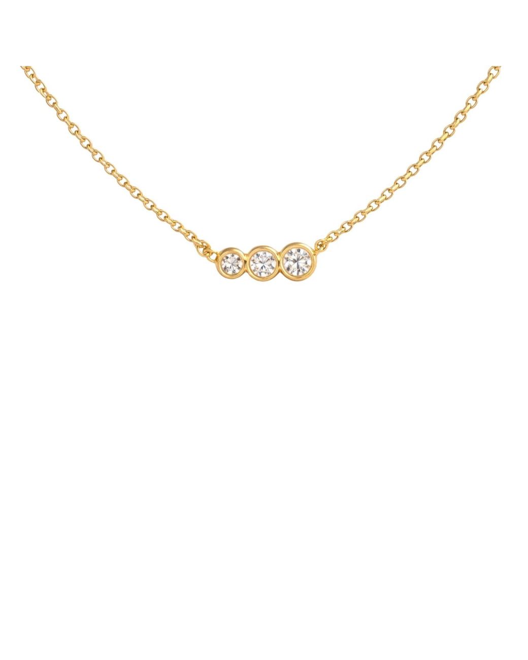 Lily Flo Jewellery Metallic Tripple Diamond Necklace
