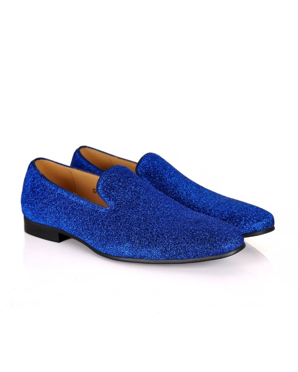 DAVID WEJ Blue Bradford Glitter Smart Loafers – for men