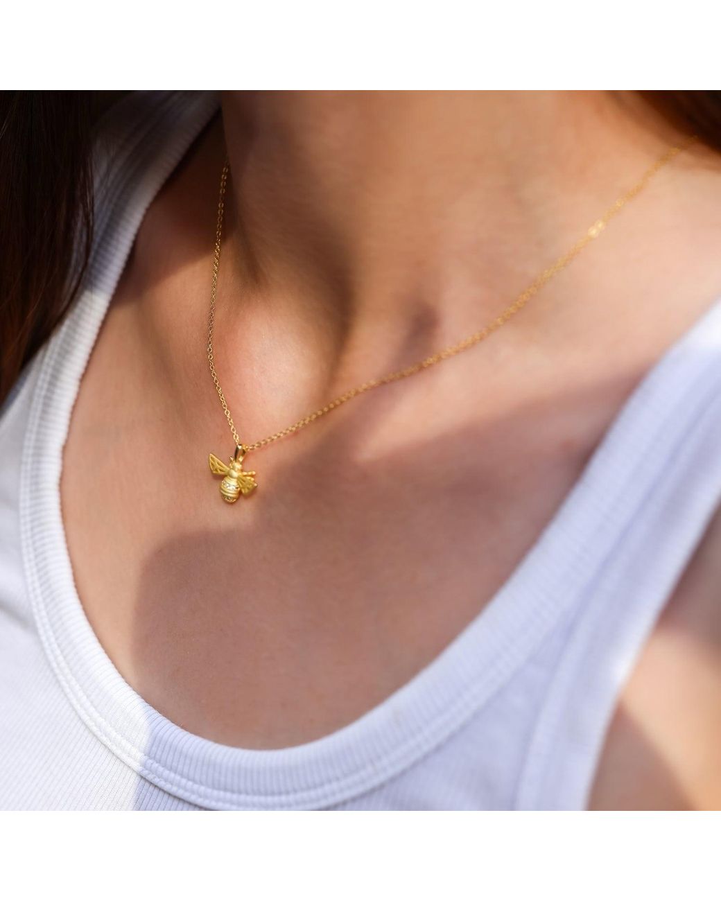 Spero London Metallic Matte Bumble Bee Sterling Necklace