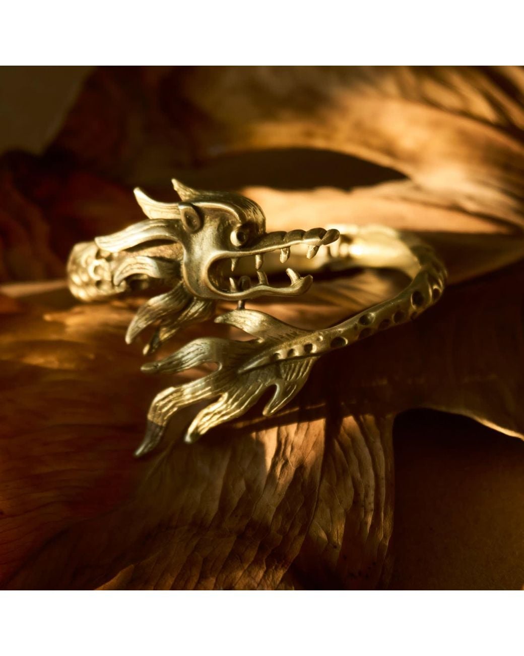 Zeworks Metallic Dragon Cuff Bracelet