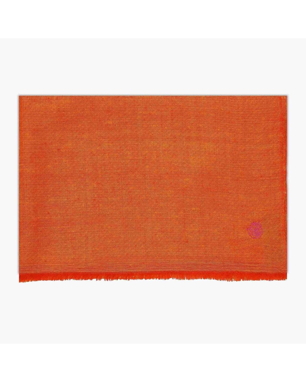 Pink Maharani Orange Double Weave Mango Stole