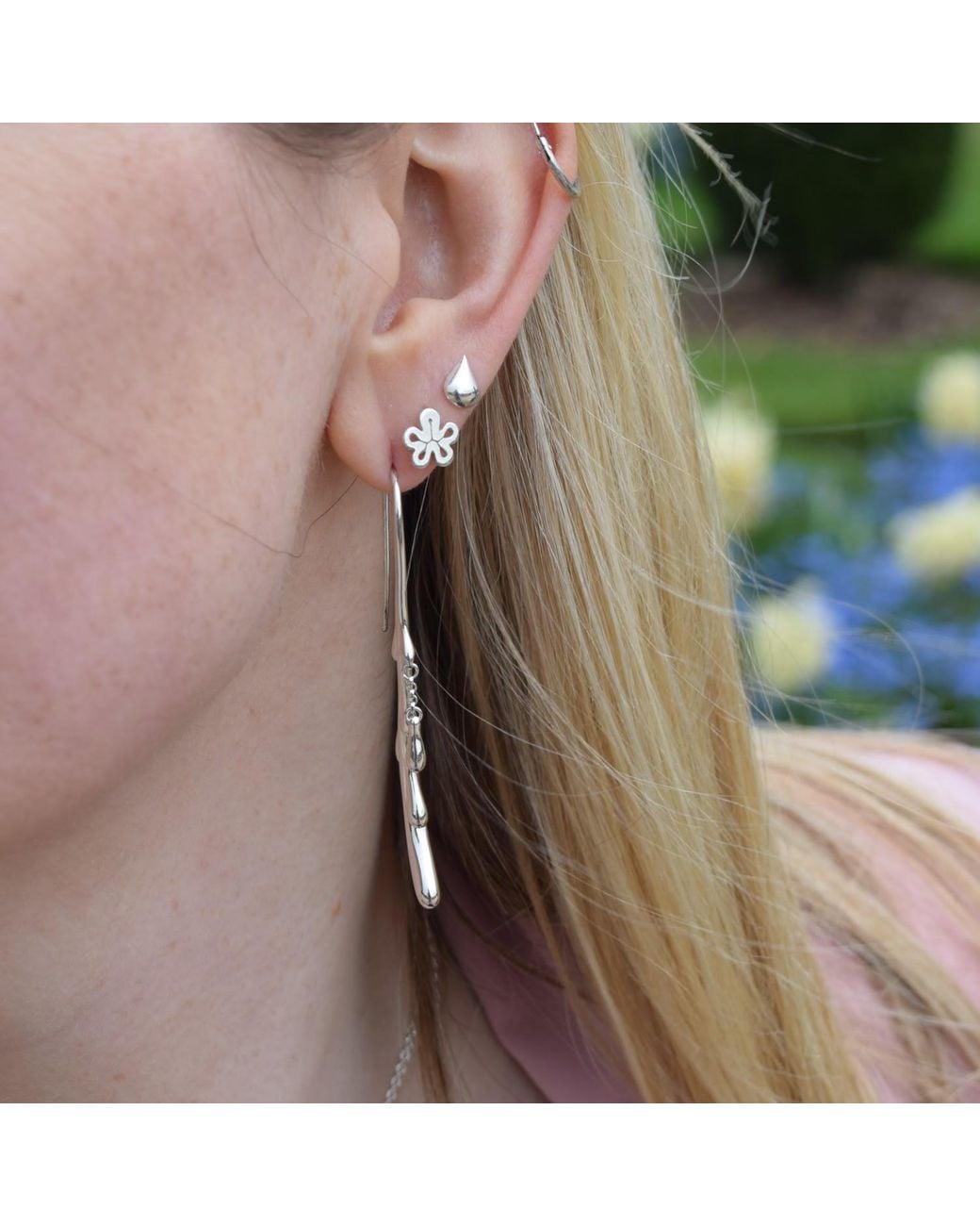 Lucy Quartermaine Metallic Open Splash Studs