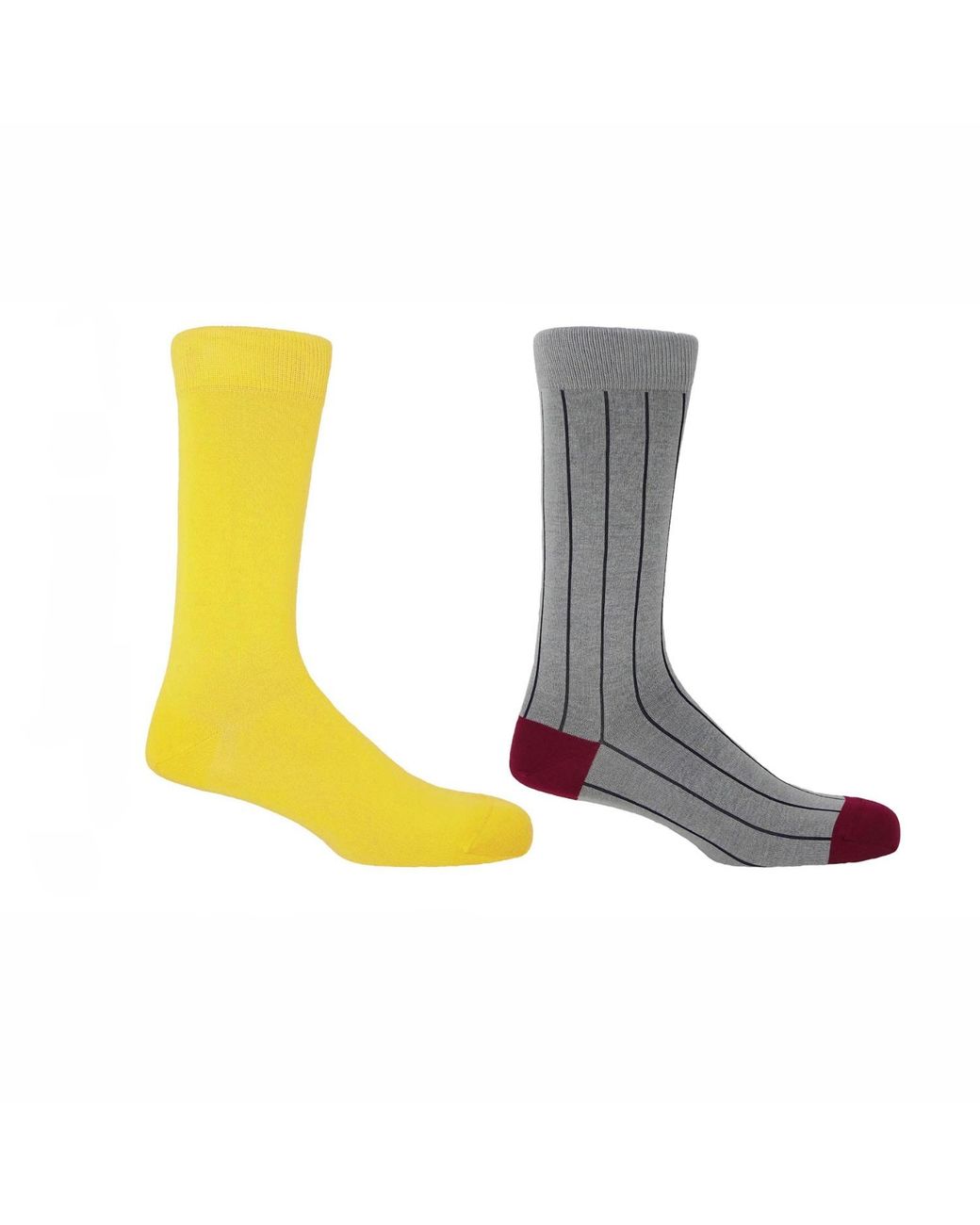 Peper Harow - Made in England Gray Sunshine Classic & Ash Pin Stripe Socks for men
