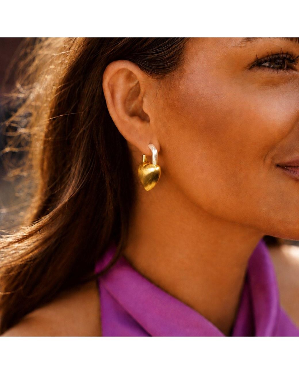 LOTT.gioielli Metallic Heart Lock Earring S