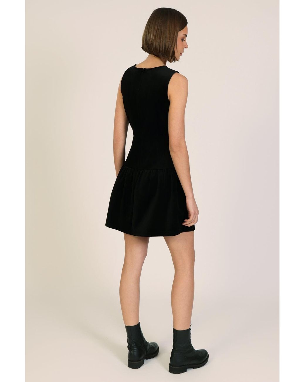 Traffic People Black Corrie's Bravado Cord Velvet Pru Mini Dress