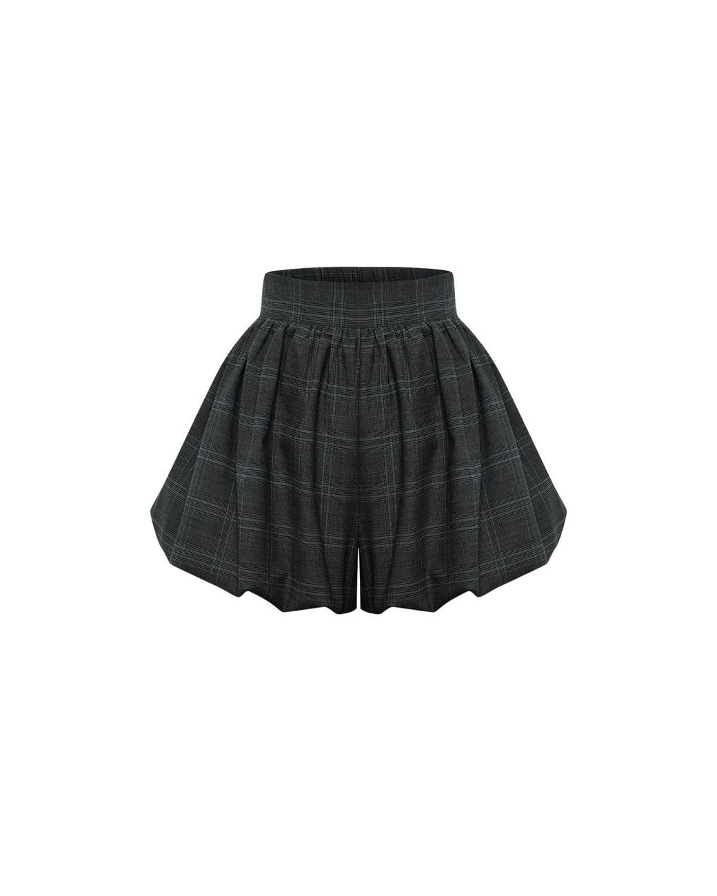 Thisisu Collection Black Romy Plaid Bubble Shorts – Dark