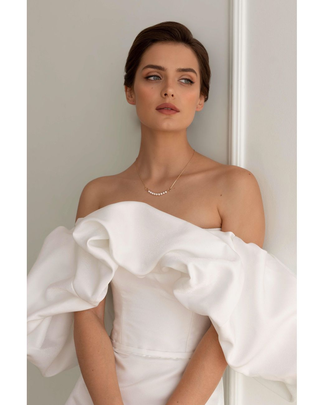 Katy Faye Metallic Ingrid Pearl Necklace