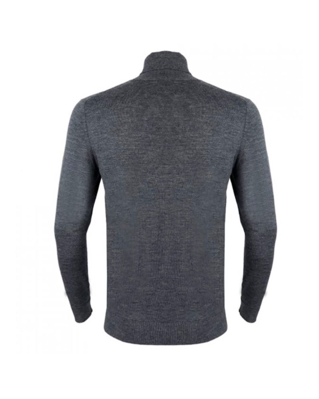 DAVID WEJ Blue Harry Wool Roll Neck Jumper – for men