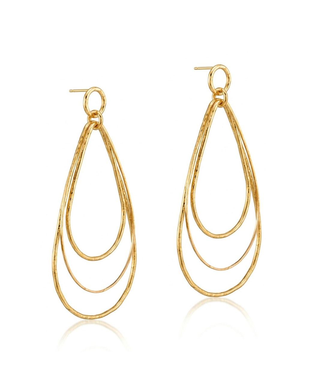 Jaredjamin Metallic Tereza Hammered Multi-Teardrop Dangle Earrings