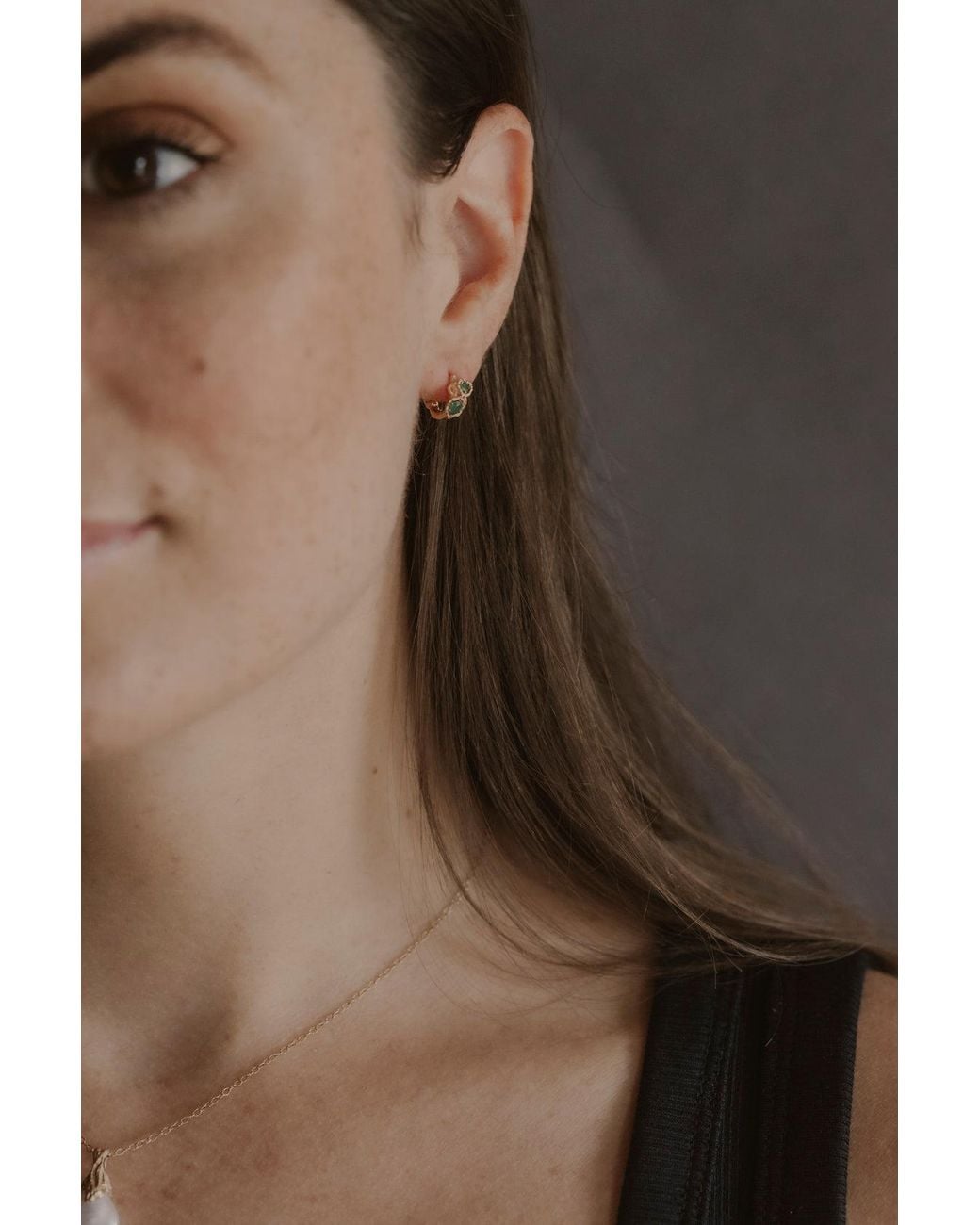 Claire Hill Designs Metallic Chalcedony Twisted Branch Huggies
