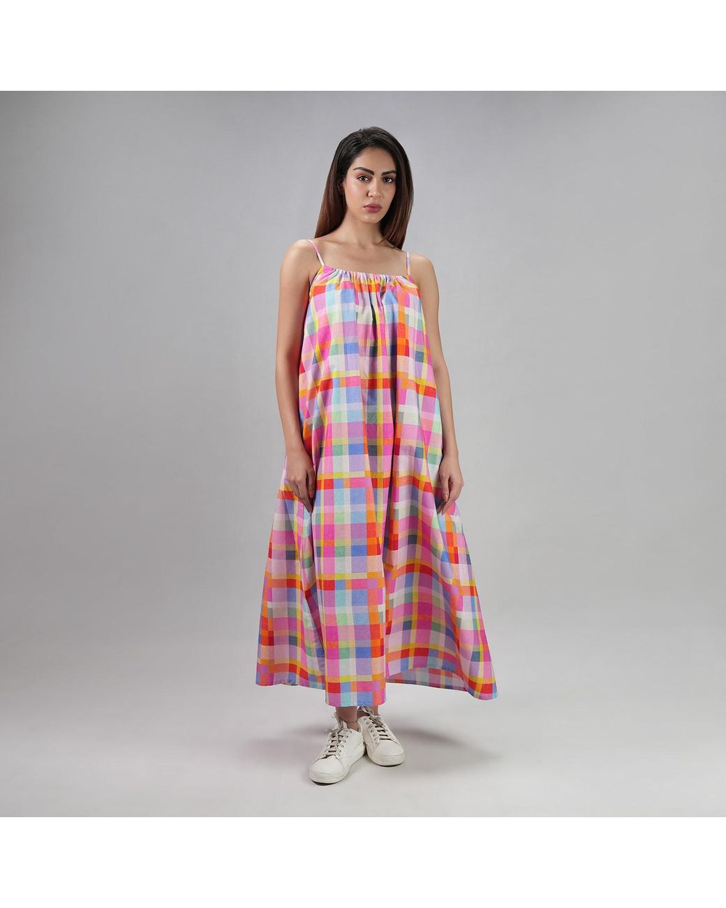 DHARA SHETH DUBAI Red The Palette Picnic Spaghetti Strap Maxi Dress