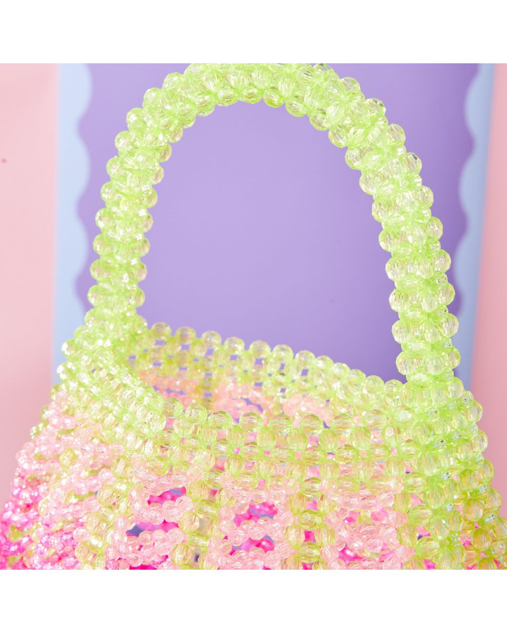 Tillie Beads Pink Sunset Pop Lemon Beaded Bag