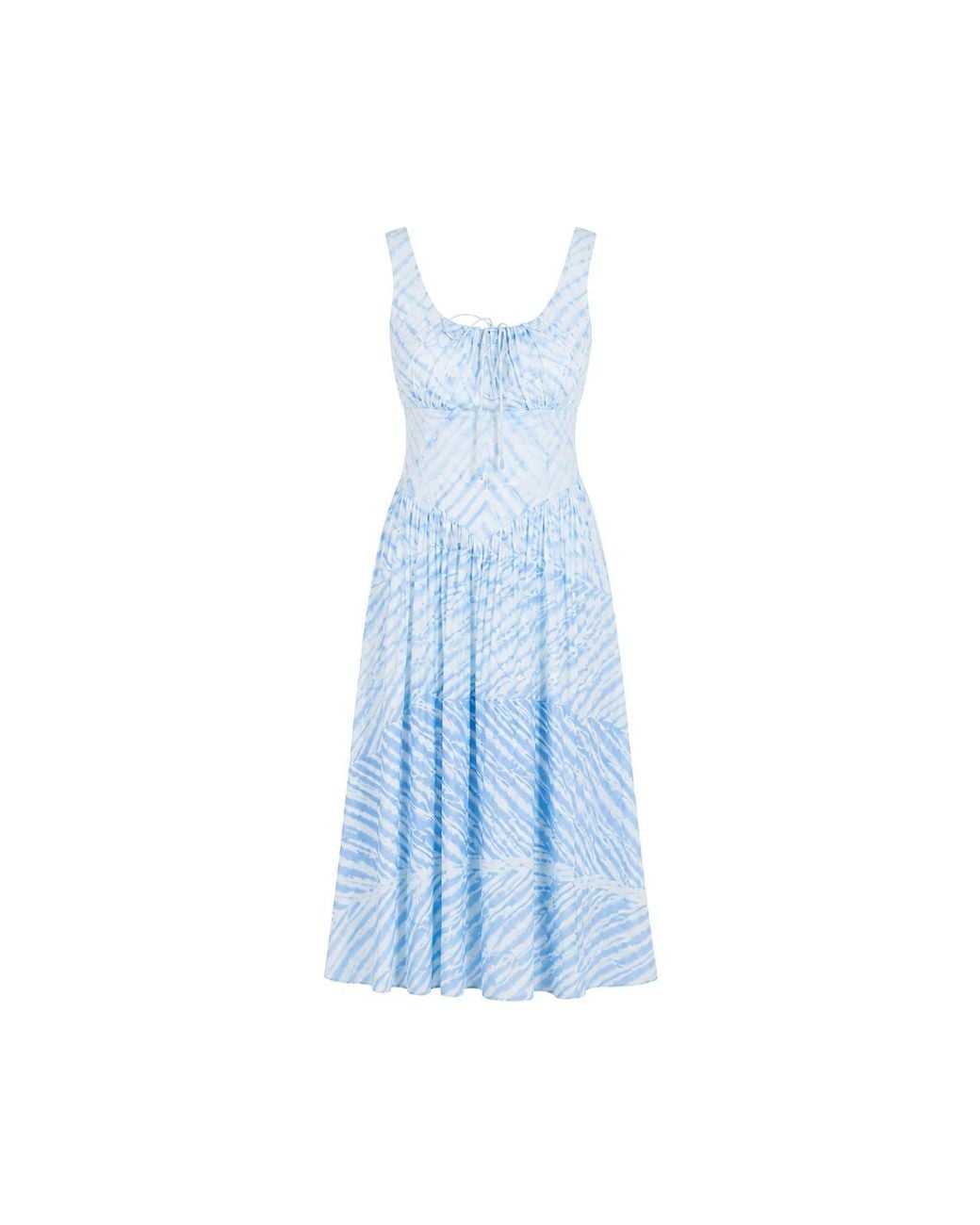 Charkha & Loom Blue Rhea Milkmaid Midi Dress