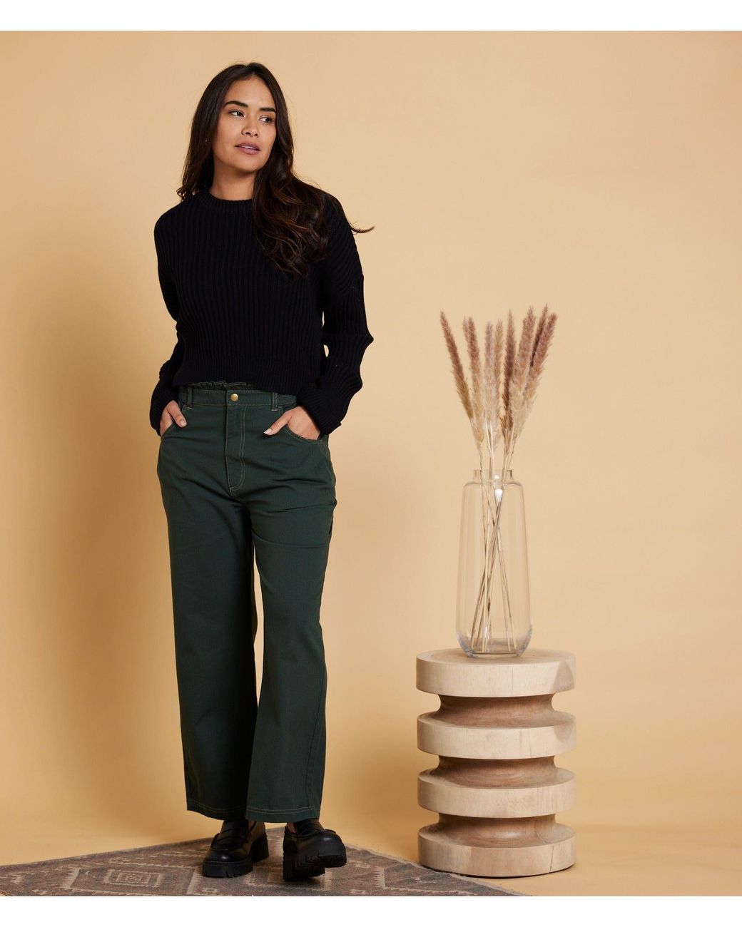 Known Supply Black Cropped Ribbed Sweater