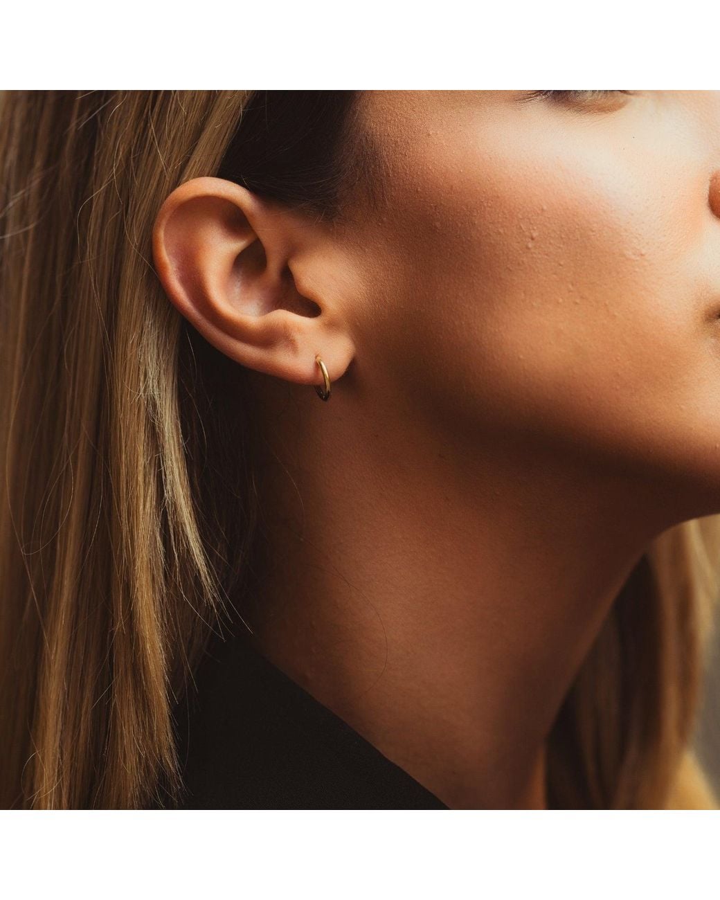 Spero London Metallic 14Ct Solid Hoop Single Earring